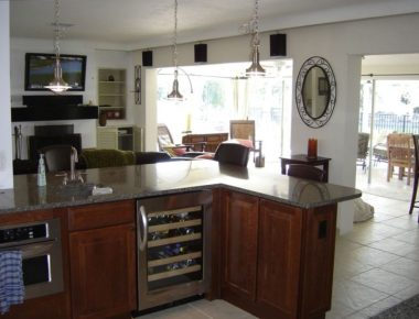 Kitchen view overlooking the living room